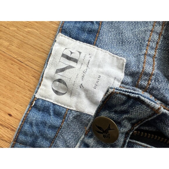 One X One Teaspoon 24 Destroyed Distressed Women's Blue Jeans - Picture 2 of 7